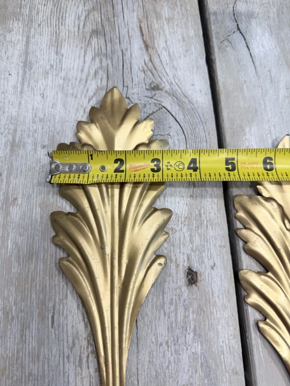 2 Vintage Gold Tone Acanthus Leaf Wall Candle Sconces | Holders. MCM | 70’s